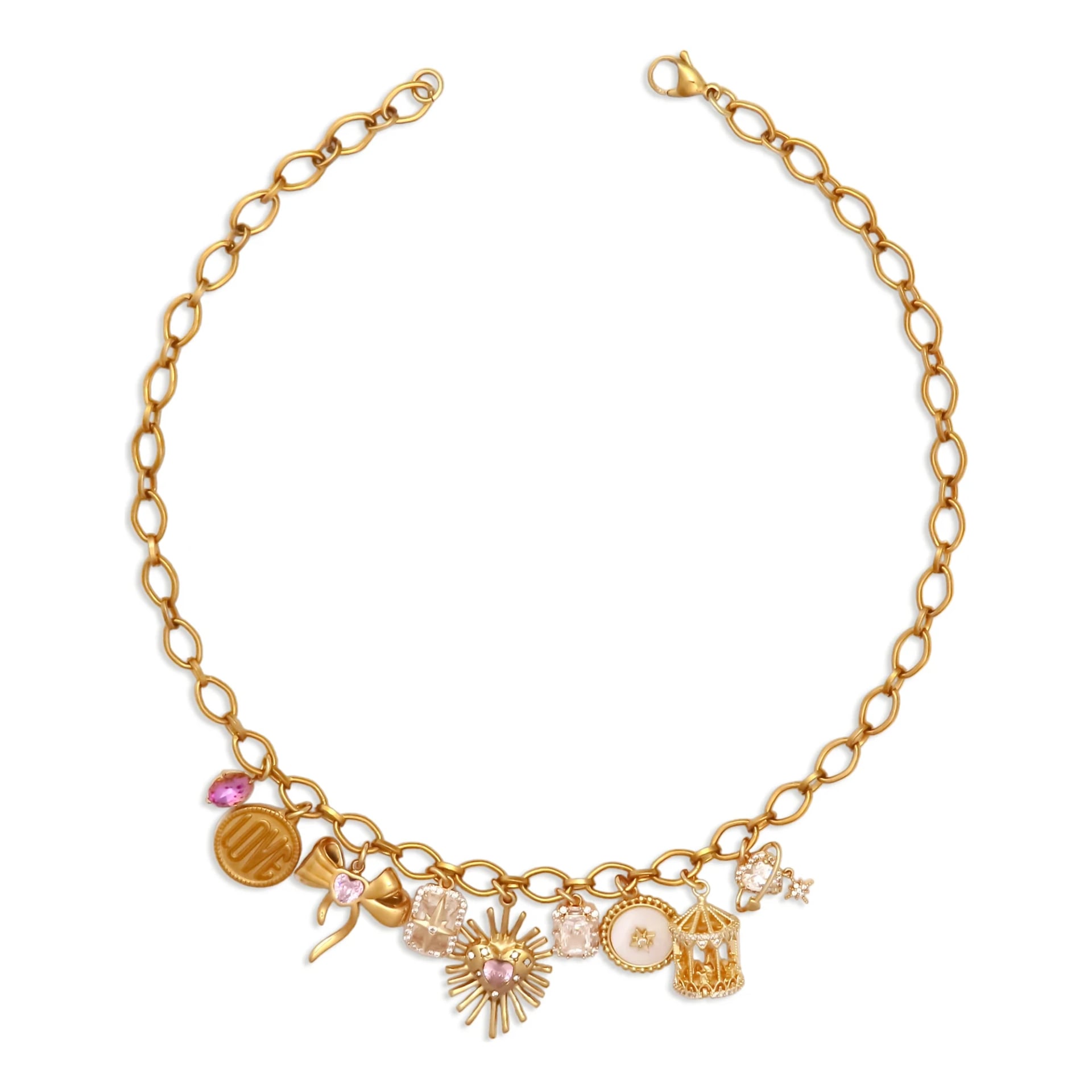 Radiant Pink Sunbeam Necklace